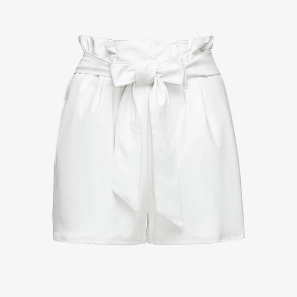 Commando faux leather paper bag short white medium
